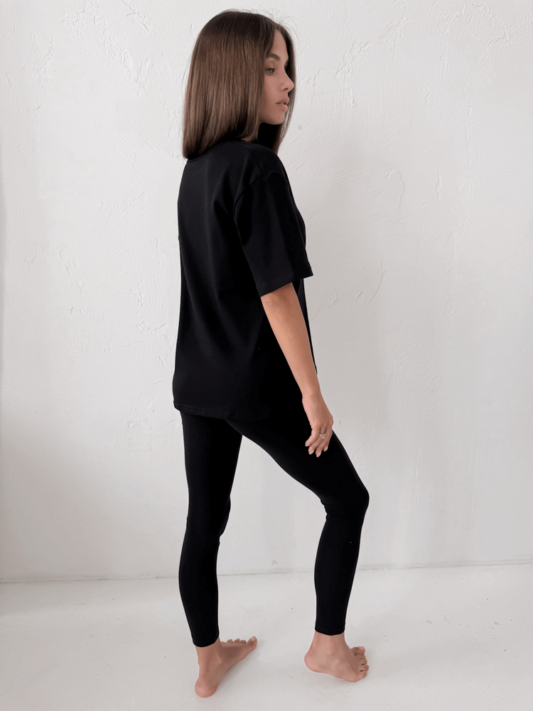 ATLANTA - BAWEŁNIANY T-SHIRT BASIC CZARNY