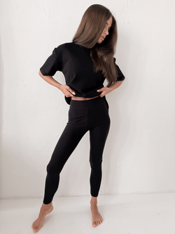 ATLANTA - BAWEŁNIANY T-SHIRT BASIC CZARNY