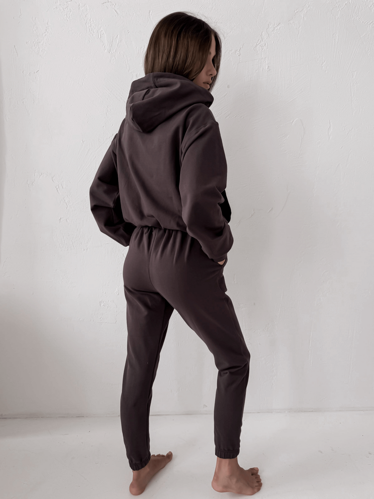 AURELIA - BAWEŁNIANA BLUZA Z KAPTUREM BRĄZ