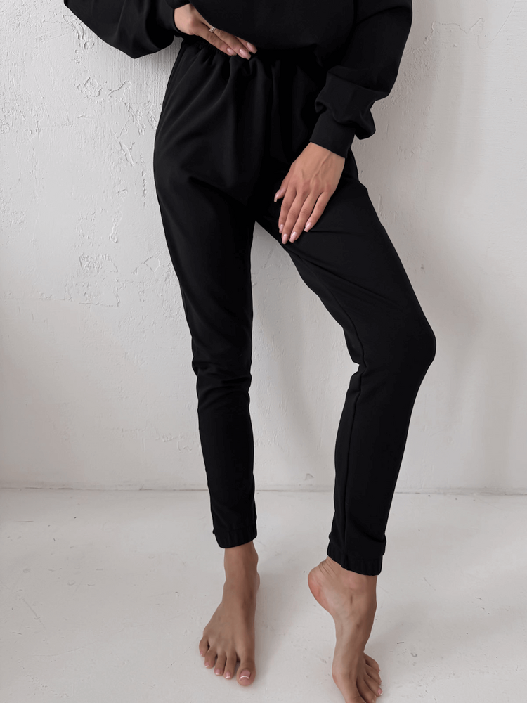 AURELIA - BAWEŁNIANA BLUZA Z KAPTUREM CZARNA