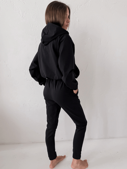 AURELIA - BAWEŁNIANA BLUZA Z KAPTUREM CZARNA